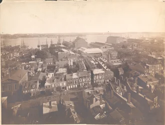 Philadelphiai panoráma, keleti nézet - Kelet a lövőtoronytól, 1870 (albumnyomat)